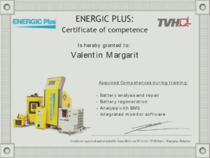 Certificat de competente Energic Plus 